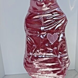 Dog Pink Puffer Vest Jacket with Heart Patch Size S